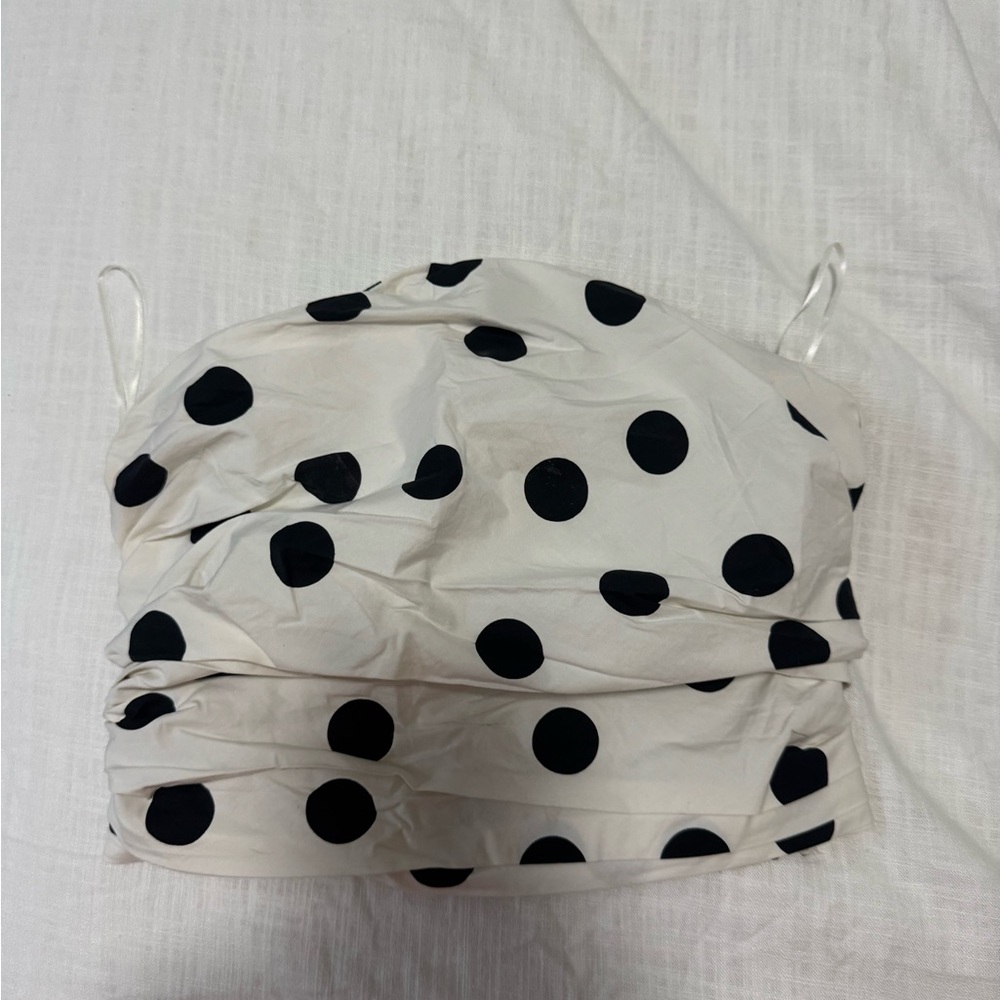 Polka Dot Strapless Top And Skirt